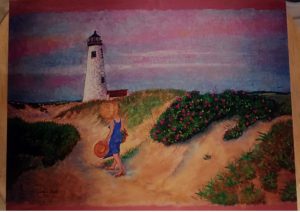 Lighthouse & Wild Roses